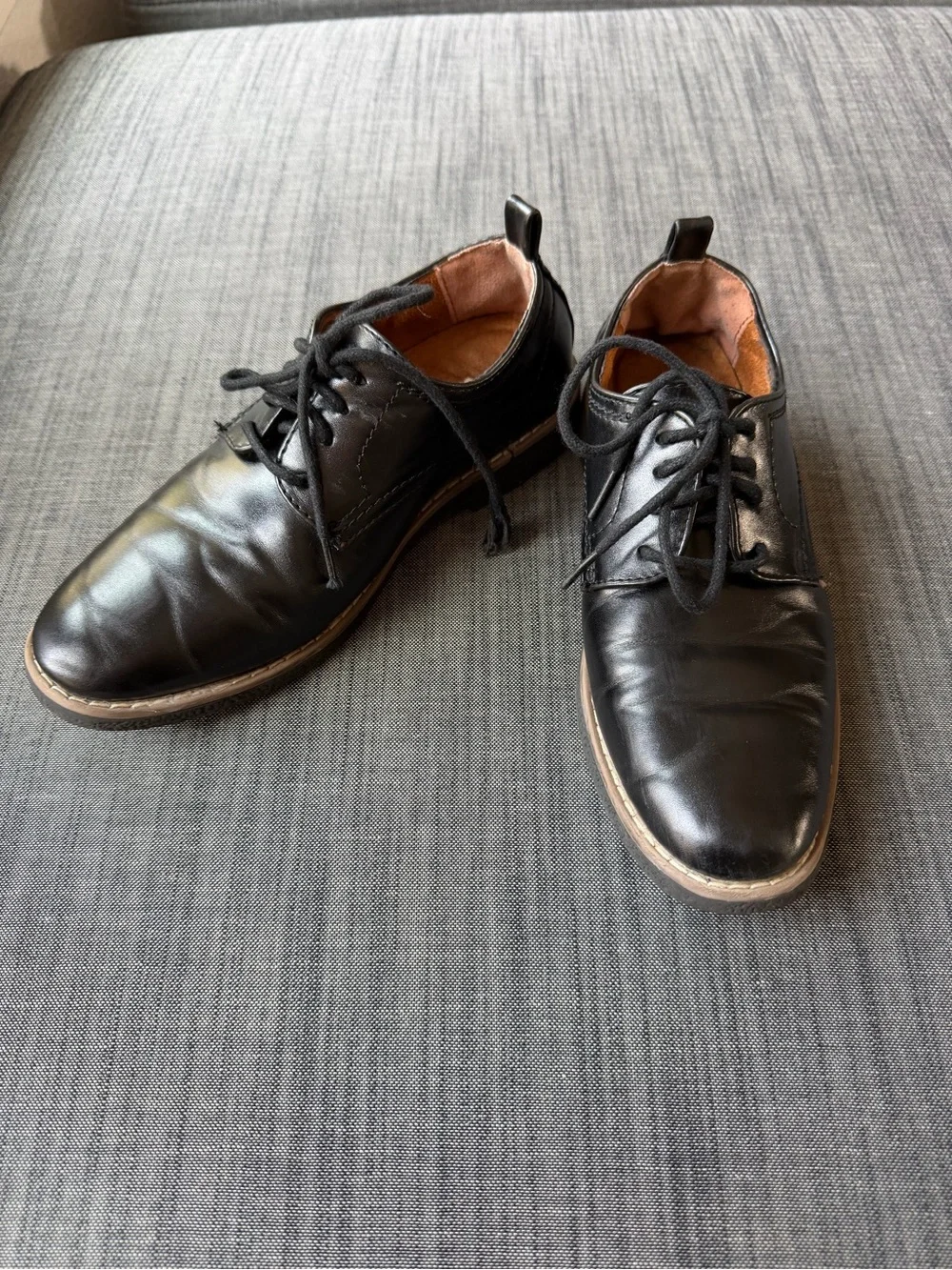 Deer Stags Black Kids Lace-Up Dress Shoes